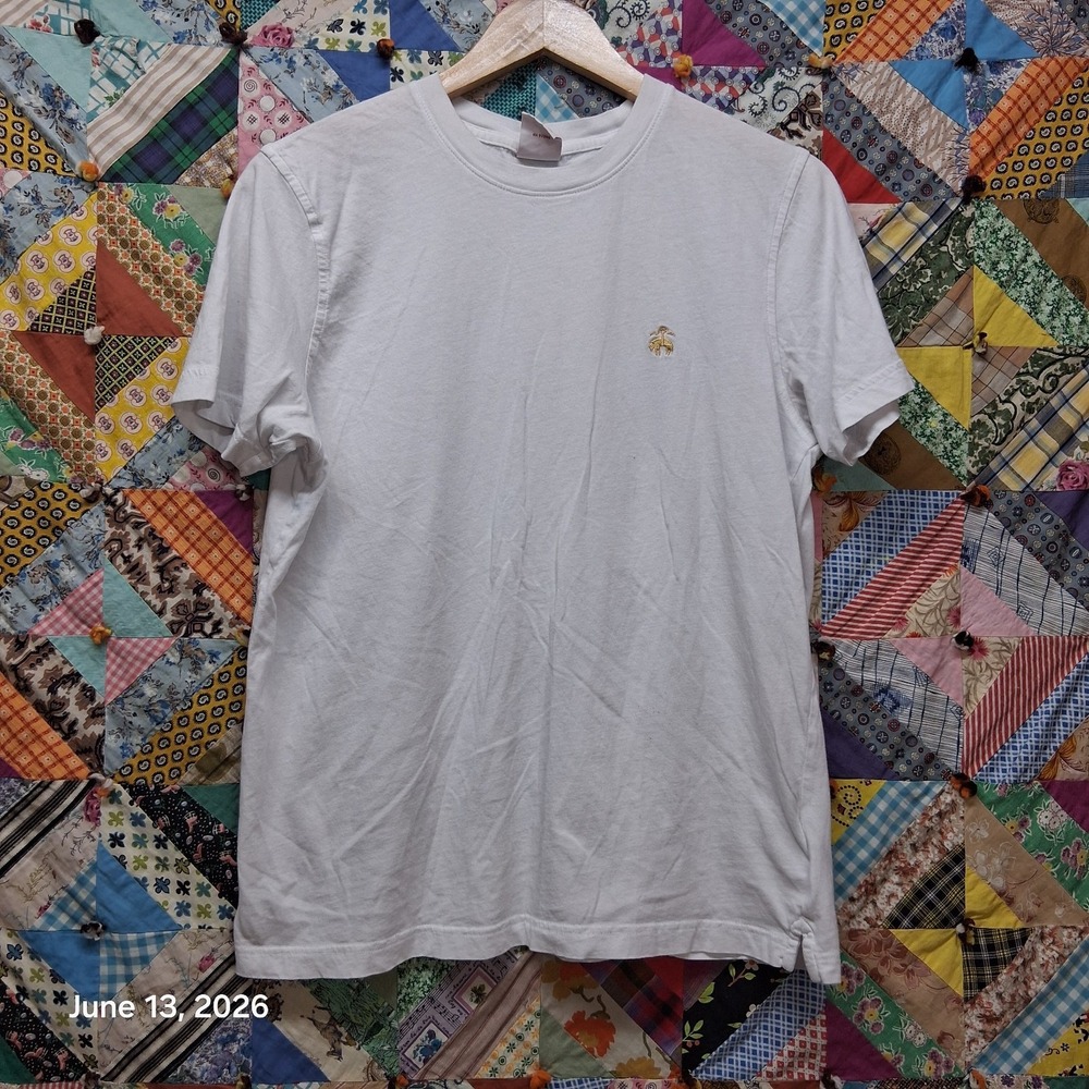 Brooks Brothers Golden Fleece Embroidered T-Shirt White Size Medium